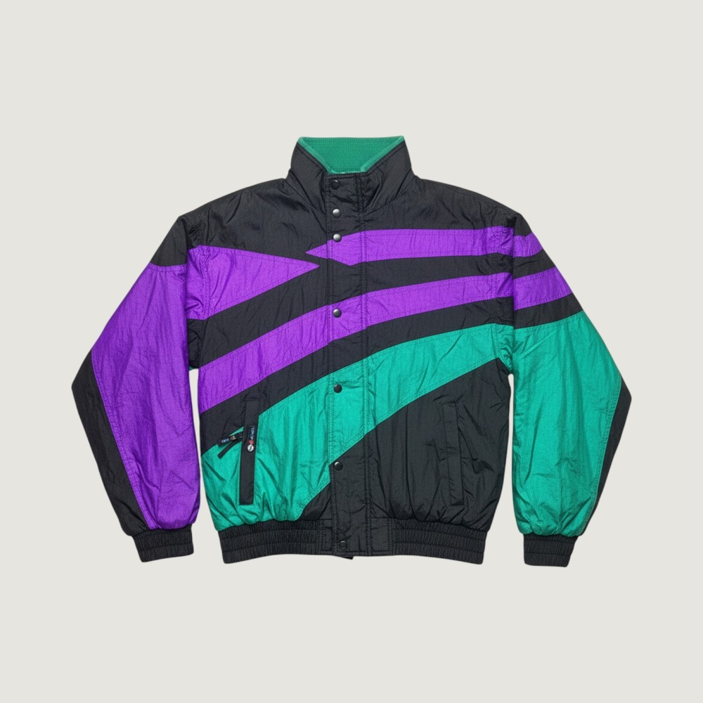 Vintage 90s Colorblock Ski Jacket Men's Small Retro Snow Vacation Outdoor Sporty